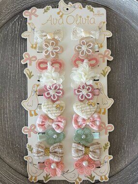 NWT - Ava Olivia 20 pc Girls Hair Clip Set - Fanciful
